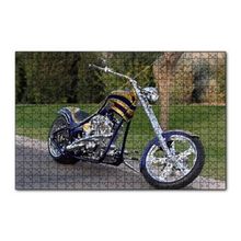 Cakapuzzle Altın ve Lacivert Chopper Motorsiklet 120 Parça Ahşap Puzzle