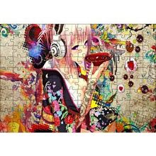 Cakapuzzle Anime Kulaklıklı Genç Kız Çay İçiyor 120 Parça Ahşap Puzzle