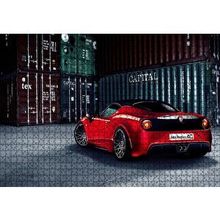 Cakapuzzle Arkadan Görünüş Alfa Romeo 4C ve Konteynerler 120 Parça Ahşap Puzzle