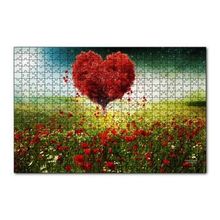 Cakapuzzle Aşk Kalp Ağaç Çiçekler İlkbahar 120 Parça Ahşap Puzzle