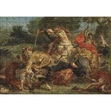 Cakapuzzle Aslan Avı Eugène Delacroix Sanat Görseli 120 Parça Ahşap Puzzle
