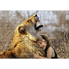 Cakapuzzle Aslan ve Sevimli Çocuk 120 Parça Ahşap Puzzle