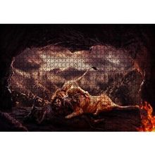 Cakapuzzle Aslanların Mağarada Dövüşü 120 Parça Ahşap Puzzle