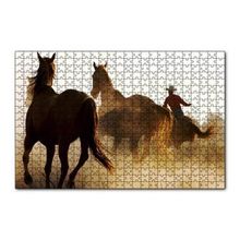 Cakapuzzle Atlar ve Kementli Kovboy 120 Parça Ahşap Puzzle