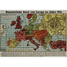 Cakapuzzle Avrupa Haritası Çizimi 1914 Mizahi 120 Parça Ahşap Puzzle