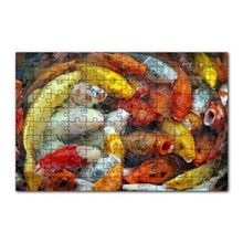 Cakapuzzle Beslenmek İçin Bekleyen Koi Balıkları 120 Parça Ahşap Puzzle