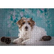 Cakapuzzle Beyaz Kahverengi Tüylü Terrier 120 Parça Ahşap Puzzle