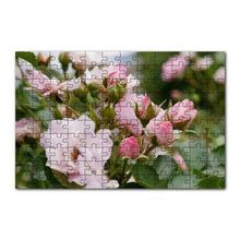 Cakapuzzle Beyaz ve Pembe Gonca Güller ve Yapraklar 120 Parça Ahşap Puzzle