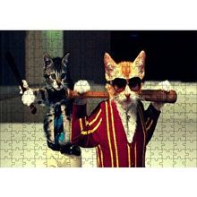 Cakapuzzle Beyzbolcu Kediler 120 Parça Ahşap Puzzle