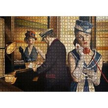 Cakapuzzle Bilet Gişesi ve Birinci Sınıf Yolcu 120 Parça Ahşap Puzzle