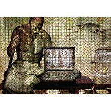 Cakapuzzle Bilgisayar Heykel Geçmiş Gelecek 120 Parça Ahşap Puzzle