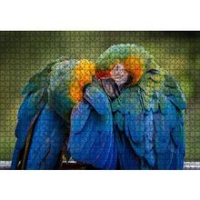 Cakapuzzle Bir Çift Mavi Macaw Papağanı 120 Parça Ahşap Puzzle