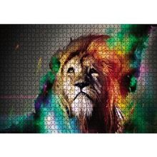 Cakapuzzle Boyalı Aslan 120 Parça Ahşap Puzzle