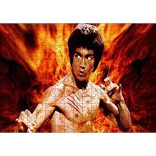 Cakapuzzle Bruce Lee Kungfu Alevler Arasında 120 Parça Ahşap Puzzle
