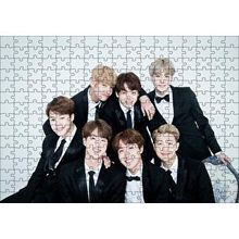 Cakapuzzle BTS Koreli Gençler Gülümseyen Yüzleri 120 Parça Ahşap Puzzle