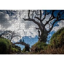 Cakapuzzle Bulutlar Kuru Ağaç ve Dalındaki Çift 120 Parça Ahşap Puzzle