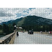 Cakapuzzle Bulutlu Gökler Köprü ve Dağlar 120 Parça Ahşap Puzzle