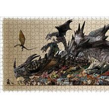 Cakapuzzle Canavar Avcısı Ejderhalar ve Avcılar 120 Parça Ahşap Puzzle