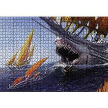 Cakapuzzle Canavar Gemi Yağlıboya Görseli 120 Parça Ahşap Puzzle