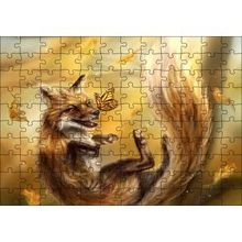 Cakapuzzle Canavar Tilki ve Kelebekler 120 Parça Ahşap Puzzle