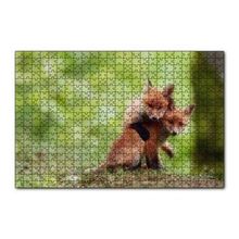 Cakapuzzle Çayırda Birbiriyle Oynayan Yavru Tilkiler 120 Parça Ahşap Puzzle