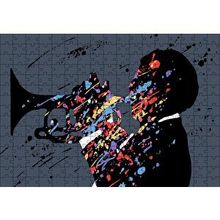 Cakapuzzle Caz Trompetçi Renkli Mozaik 120 Parça Ahşap Puzzle