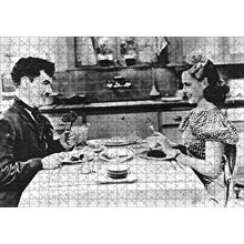 Cakapuzzle Chaplin ve Goddard Modern Zamanlarda 120 Parça Ahşap Puzzle