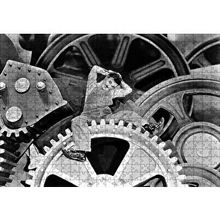 Cakapuzzle Charlie Chaplin İşçi Çarklar Modern Zamanlar 120 Parça Ahşap Puzzle