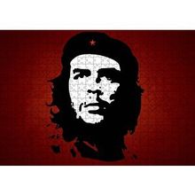 Cakapuzzle Che Guevara Kırmızı Zemine Gölge Sanatı 120 Parça Ahşap Puzzle
