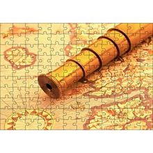 Cakapuzzle Christopher Columbus Harita Ve Dürbün 120 Parça Ahşap Puzzle