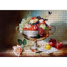 Cakapuzzle Çiçek Meyve Tabağı Görseli 120 Parça Ahşap Puzzle