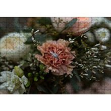 Cakapuzzle Çiçekler ve Ortasındaki Yüzük 120 Parça Ahşap Puzzle