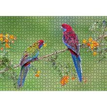 Cakapuzzle Çiçekli Dal Üzerindeki Renkli Papağanlar 120 Parça Ahşap Puzzle