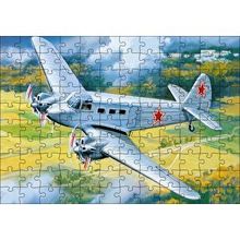 Cakapuzzle Çift Motorlu Nostaljik Uçak 120 Parça Ahşap Puzzle
