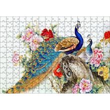 Cakapuzzle Çift Tavuskuşiar Sanatsal Görsel 120 Parça Ahşap Puzzle
