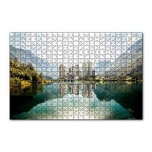 Cakapuzzle Dağ Gölünde Şehir Yansımaları 120 Parça Ahşap Puzzle