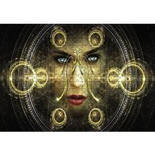 Cakapuzzle Daireler çinde Kadın Yüz Gözler 120 Parça Ahşap Puzzle