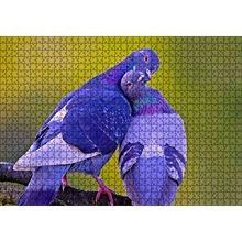 Cakapuzzle Dalda Sarılan İki Güvercin 120 Parça Ahşap Puzzle