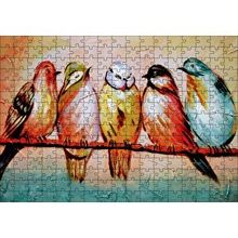 Cakapuzzle Daldaki Renkli Kuş Sanatsal Görsel 120 Parça Ahşap Puzzle