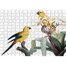 Cakapuzzle Dallar Arasında Sarı Papağanlar Gravür 120 Parça Ahşap Puzzle