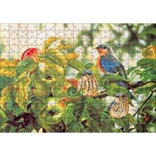 Cakapuzzle Dallarda Elmalar ve Renkli Kuşlar 120 Parça Ahşap Puzzle
