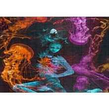 Cakapuzzle Denizanalarıyla Süzülen Kız 120 Parça Ahşap Puzzle