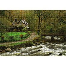 Cakapuzzle Dere Ev Yol Doğa 120 Parça Ahşap Puzzle