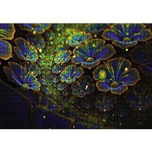 Cakapuzzle Dev Mavi Sarı Çiçekler 120 Parça Ahşap Puzzle