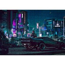 Cakapuzzle Difital Sanat Araba Möder Şehir Görseli 120 Parça Ahşap Puzzle