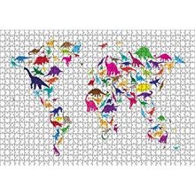 Cakapuzzle Dinozorlardan Oluşan Dünya Haritası 120 Parça Ahşap Puzzle