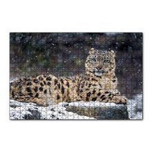 Cakapuzzle Dişi Kar Leoparı 120 Parça Ahşap Puzzle