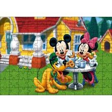 Cakapuzzle Disney Mickey Mouse Minnie Mouse ve Pluto 120 Parça Ahşap Puzzle
