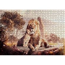 Cakapuzzle Doğada Aslan Ve Yavrusu Görseli 120 Parça Ahşap Puzzle