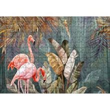 Cakapuzzle Doğadaki Çift Filamingo Görseli 120 Parça Ahşap Puzzle